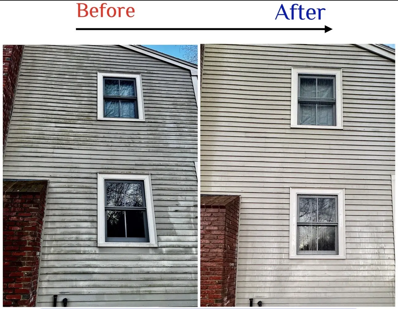 Before and after shingle siding wash